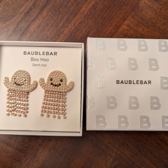 BaubleBar Jewelry - NIB Baublebar Boo Hoo Don't Cry! Ghost Pierced Earrings